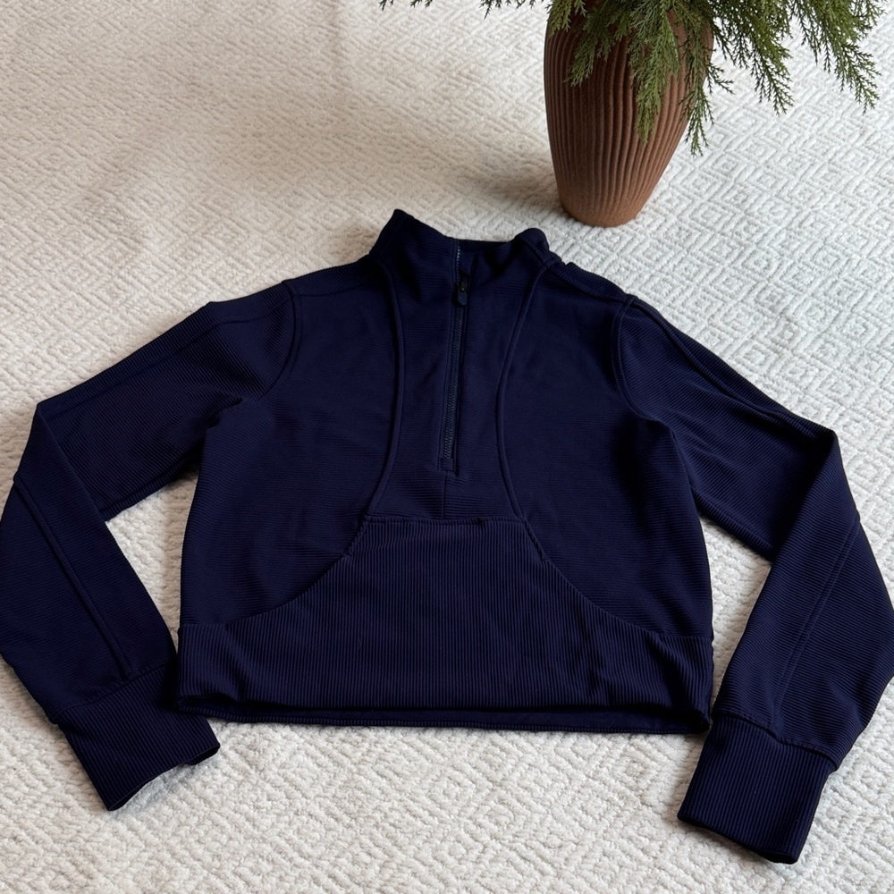 Zella Girl Navy Half-Zip Pullover Size L